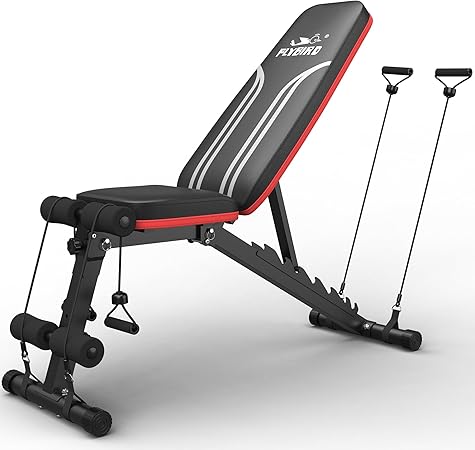 Verstellbare Schrägbank mit Rückenpolster - Brusttraining und Kurzhantel-Übungen im Home-Gym